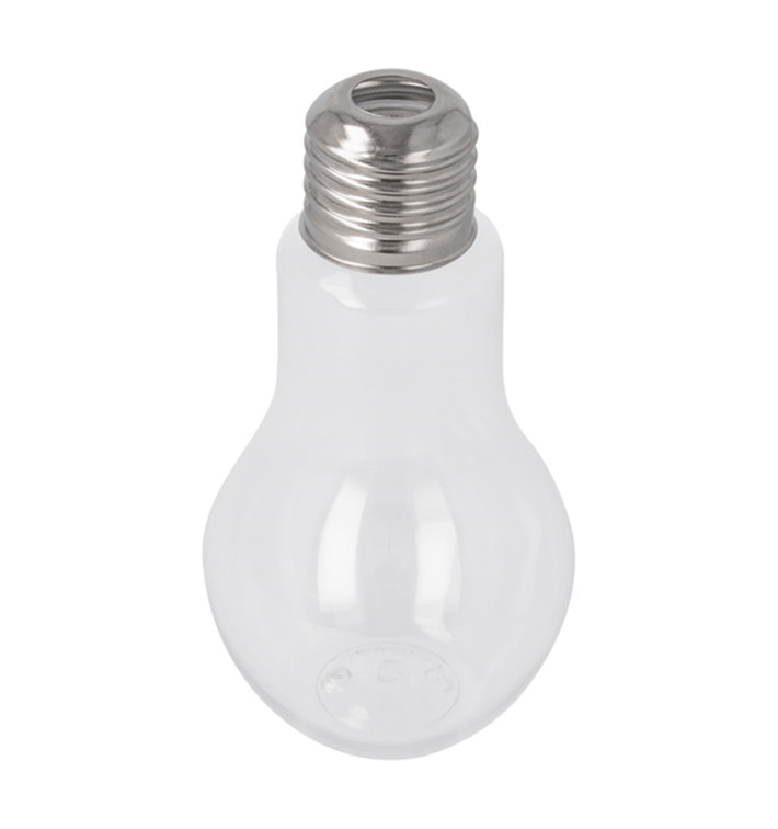 Plastic Bottle with Cap Light Bulb Design PET Clear 100ml (250 Units)