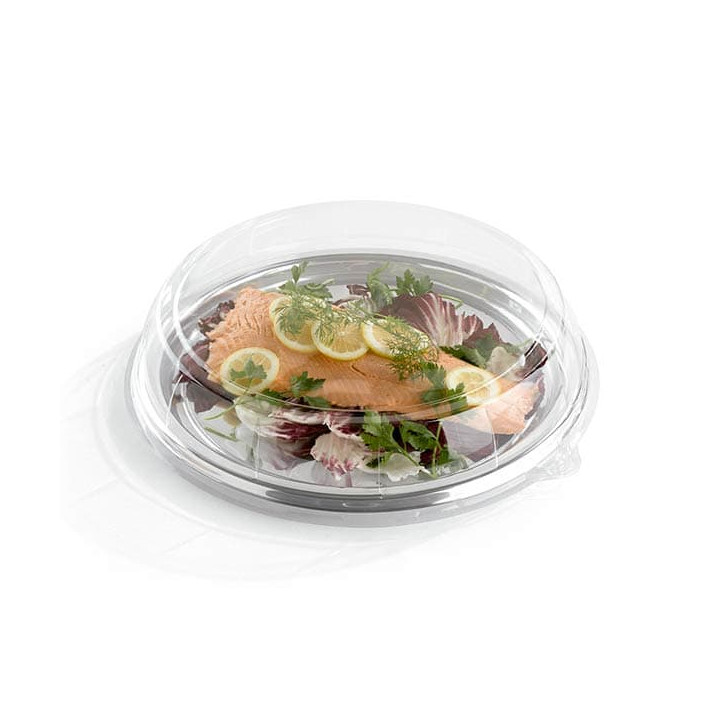 Plastic Tray Round Shape Silver 30 cm (50 Uds)