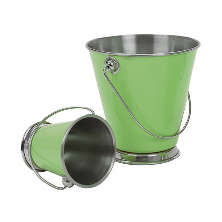 Serving Bucket Steel Green Ø9x9cm (1 Unit) 