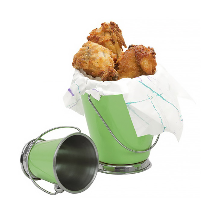 Serving Bucket Steel Green Ø9x9cm (1 Unit) 
