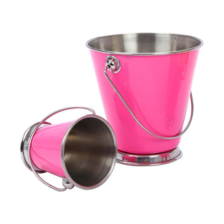 Serving Bucket Steel Pink Ø9x9cm (12 Units)
