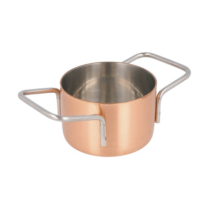 Serving Mini Cooking Pot Bowl Steel Copper Ø7x4,5cm (6 Units)