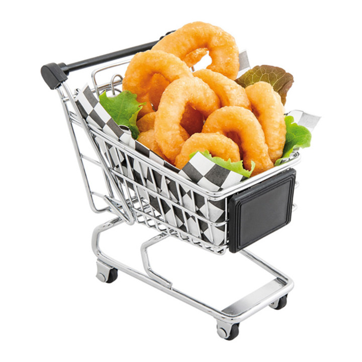 Serving Mini Shopping Basket Containers Steel 13x13,5x9,5cm (6 Units)