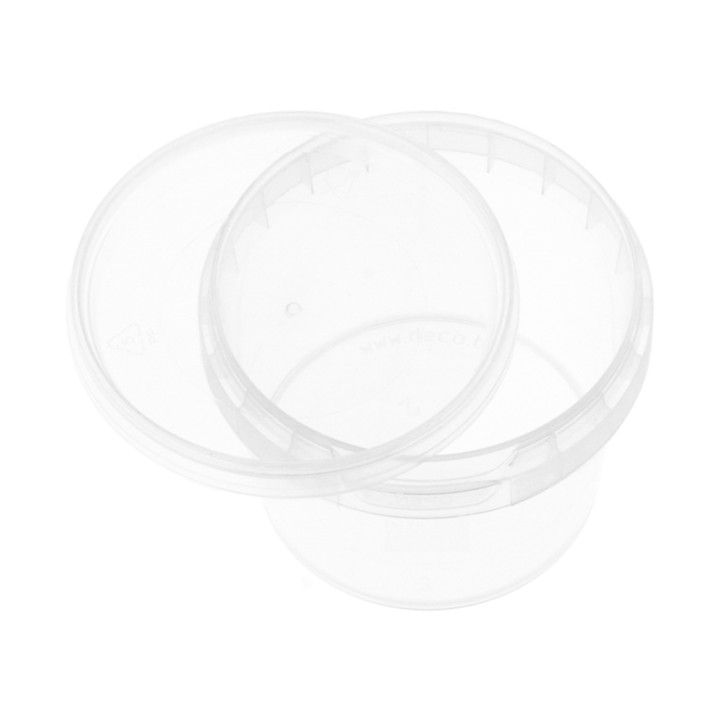 Plastic Deli Container with Plastic Lid PP Tamper-Evident 120ml Ø6,9cm (25 Units) 