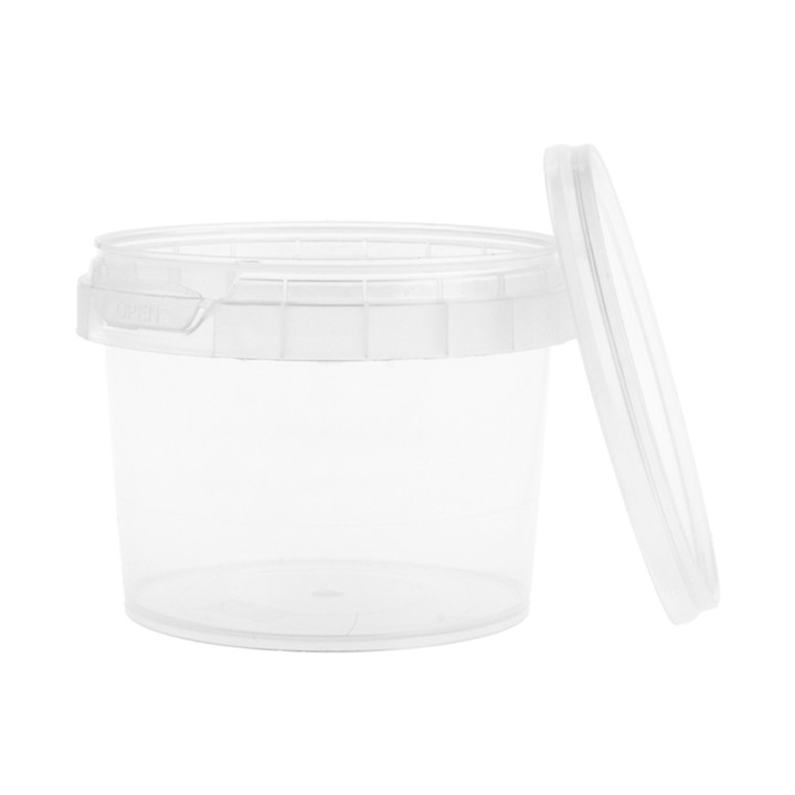 Plastic Deli Container with Plastic Lid PP Tamper-Evident 120ml Ø6,9cm (25 Units) 