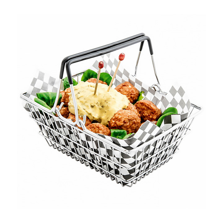 Serving Mini Shopping Basket Containers Steel 18,5x13,5x9cm (6 Units)