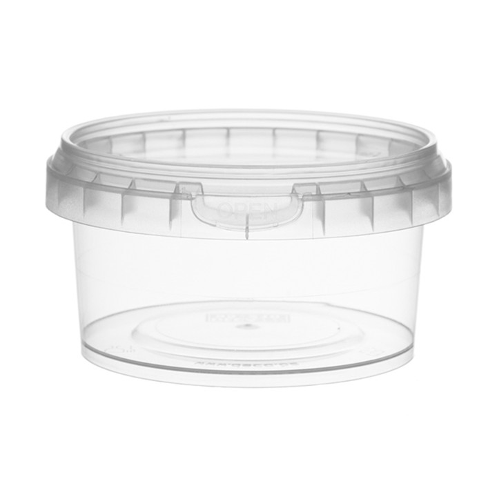 Plastic Deli Container with Plastic Lid PP Tamper-Evident 210 ml Ø9,5 (13 Units)