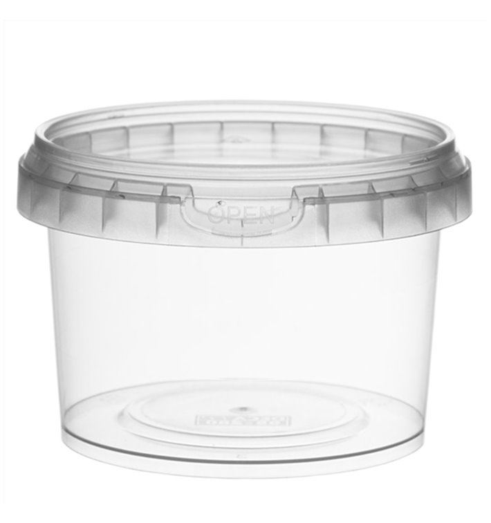 Plastic Deli Container with Plastic Lid PP Tamper-Evident 280 ml Ø9,5 (25 Units)