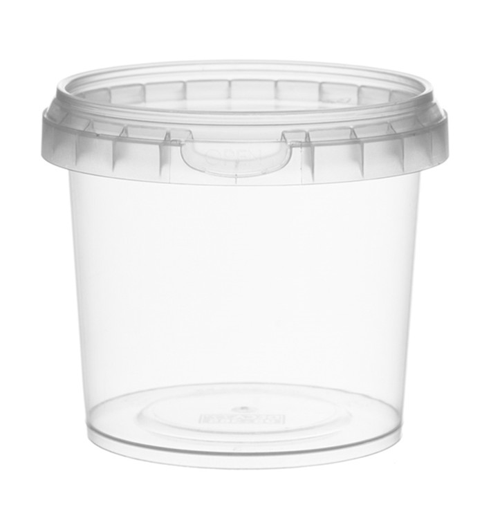 Plastic Deli Container with Plastic Lid PP Tamper-Evident 365 ml Ø9,5 (456 Units)
