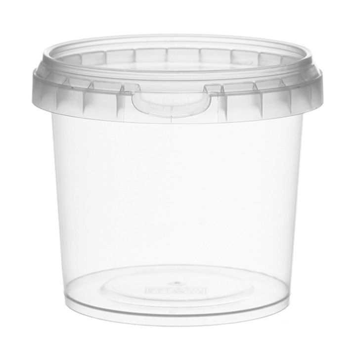 Plastic Deli Container with Plastic Lid PP Tamper-Evident 365 ml Ø9,5 (456 Units)