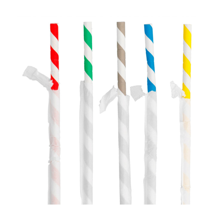 Paper Straw Flexible Pack Wrapped Ø0,6cm 23cm (250 Units)
