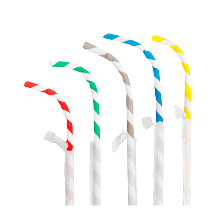 Paper Straw Flexible Pack Wrapped Ø0,6cm 23cm (250 Units)