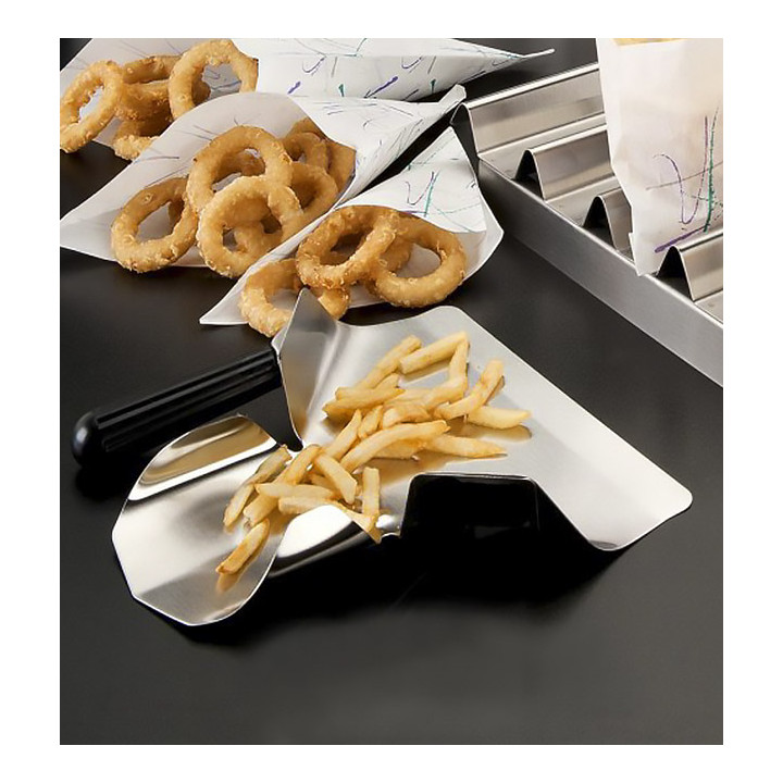 French Fries Scoop Steel 2 Handle Stainless Silver 20x22,5x5 cm (1 Unit) 