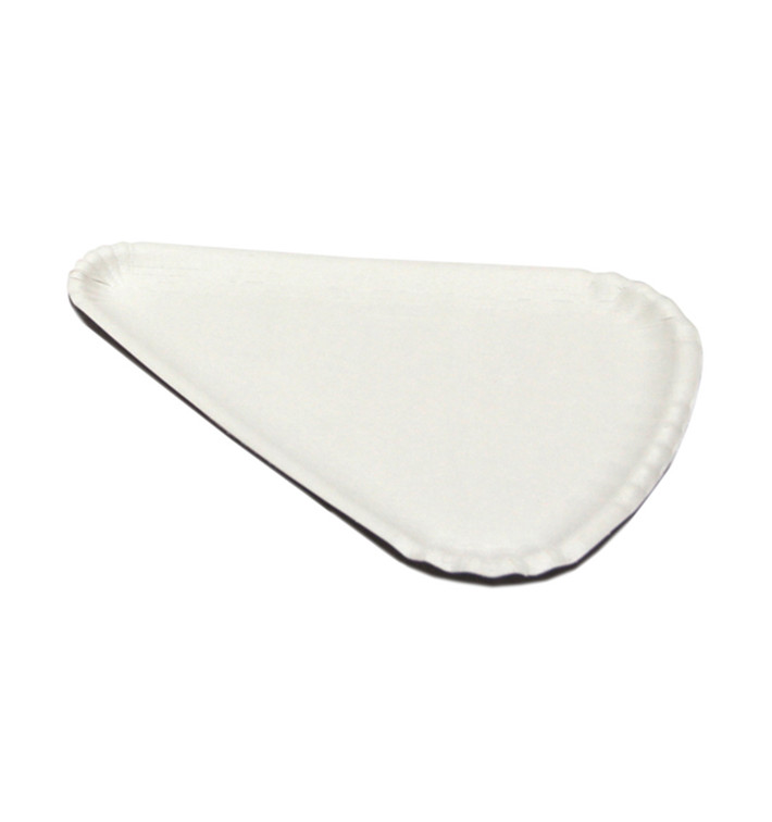 Paper Pizza Plate White Triangular Shape 1/8 24x18 (100 Units) 