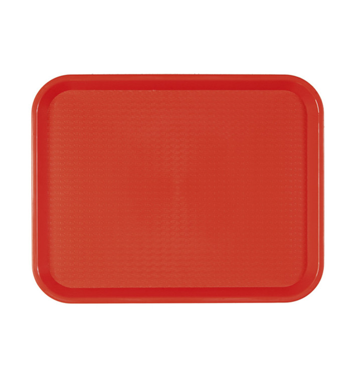 Plastic Tray Fast Food Red 27,5x35,5cm (1 Unit) 