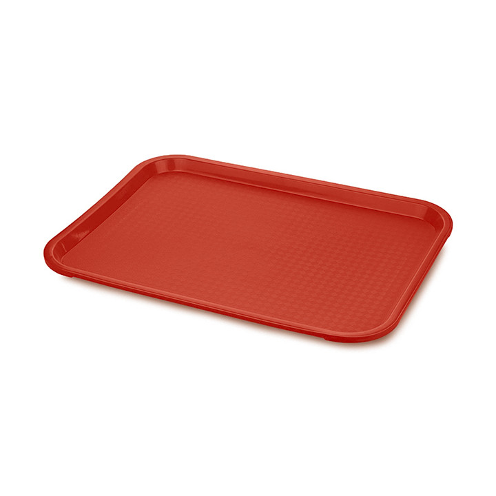 Plastic Tray Fast Food Red 30,4x41,4cm (1 Unit) 
