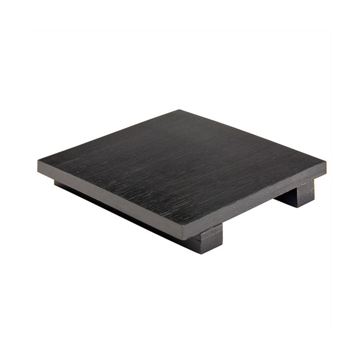 Bamboo Sushi Tray Black 15x15x2,5cm (40 Units)