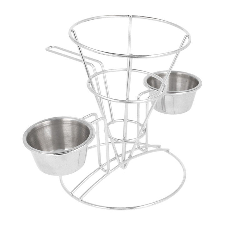 Display Basket Containers Steel 2 Cups Ø10,8x15,2cm (12 Units)