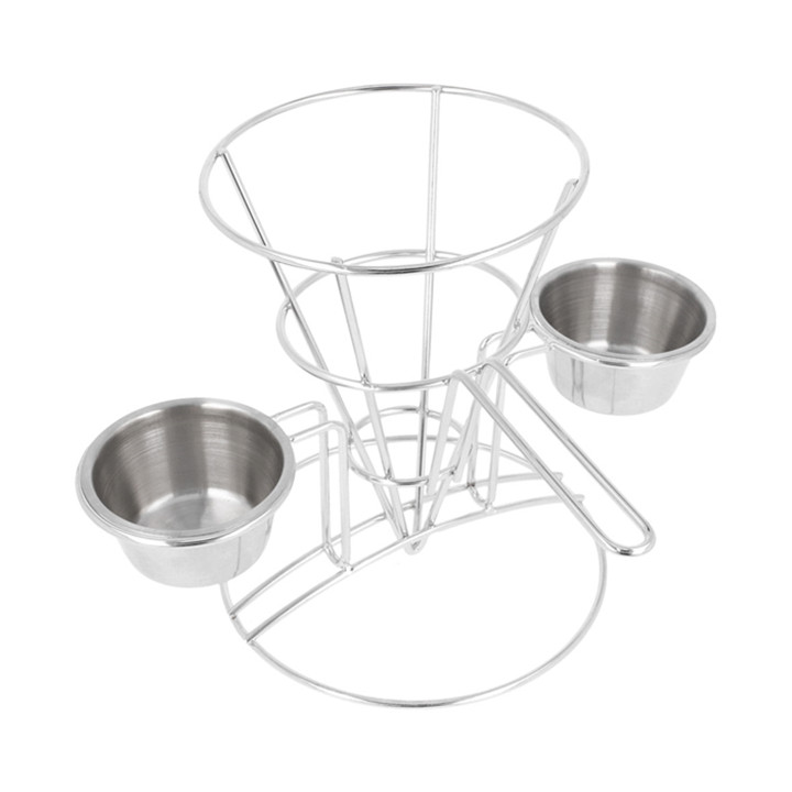 Display Basket Containers Steel 2 Cups Ø10,8x15,2cm (12 Units)