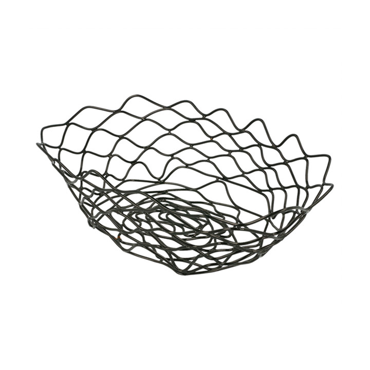 Basket Containers Steel Oval Shape Black 24x15,2x7cm (6 Units)