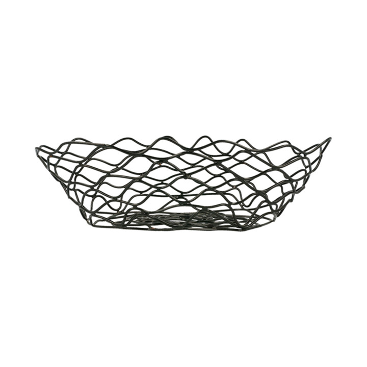 Basket Containers Steel Oval Shape Black 24x15,2x7cm (6 Units)