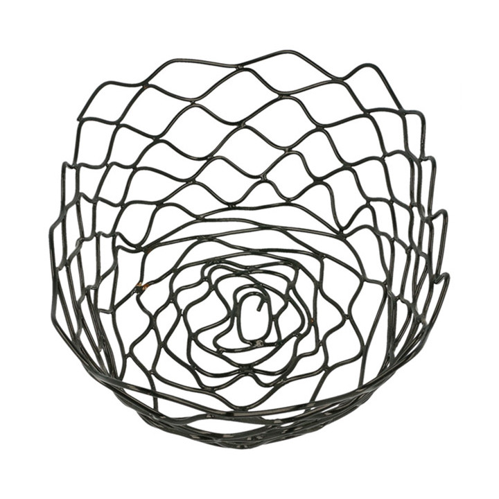 Basket Containers Steel Oval Shape Black 24x15,2x7cm (6 Units)