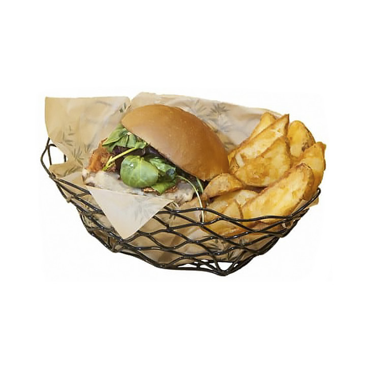 Basket Containers Steel Oval Shape Black 24x15,2x7cm (6 Units)
