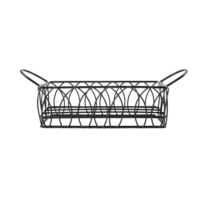 Basket Containers Steel Rectangular Shape Black 21x8x7cm (6 Units)