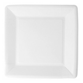 Paper Plate Biocoated White Square 23cm (20 Units) 