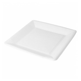 Paper Plate Biocoated White Square 23cm (20 Units) 