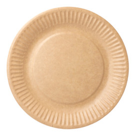 Paper Plate Biocoated Natural Relief 18 cm (20 Units) 