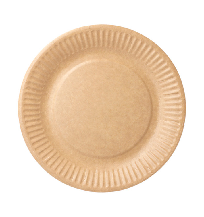Paper Plate Biocoated Natural Relief 18 cm (20 Units) 