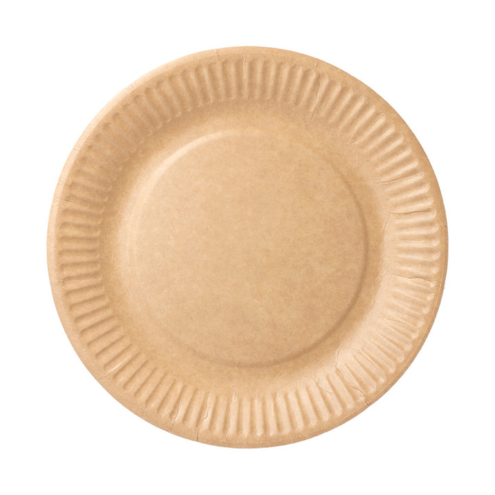 Paper Plate Biocoated Natural Relief 18 cm (400 Units)