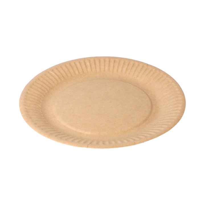 Paper Plate Biocoated Natural Relief 18 cm (400 Units)