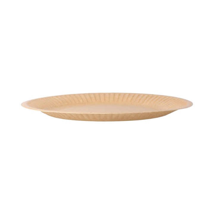 Paper Plate Biocoated Natural Relief 18 cm (400 Units)