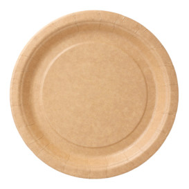 Paper Plate Biocoated Natural 18 cm (20 Units) 
