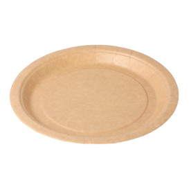 Paper Plate Biocoated Natural 18 cm (20 Units) 