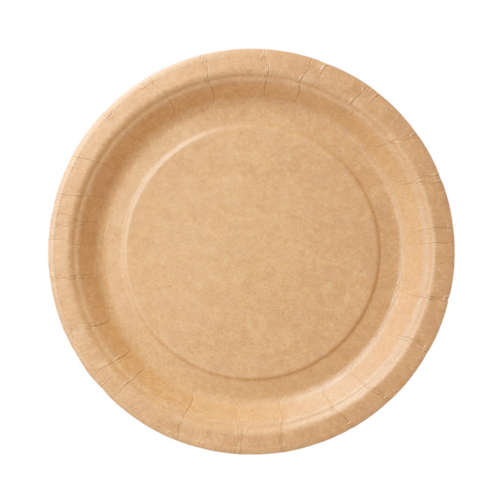 Paper Plate Biocoated Natural 18 cm (400 Units)