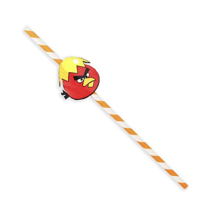 Paper Straw Straight "Pájaros" Design Ø0,6cm 24cm (1000 Units)