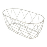 Basket Containers Steel Oval Shape Silver 25,5x12,7x10,2cm (1 Unit) 