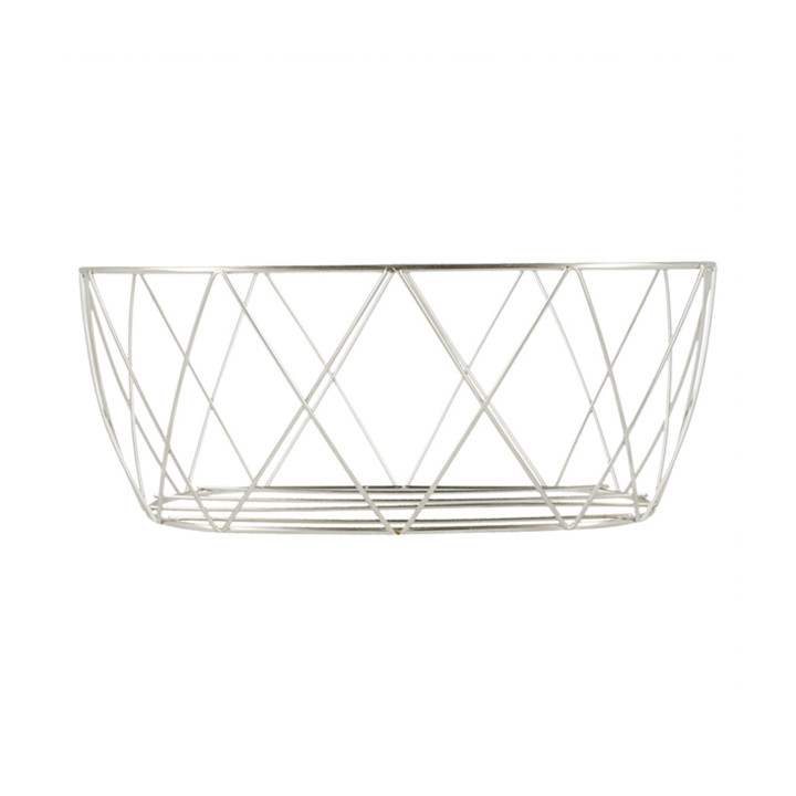 Basket Containers Steel Oval Shape Silver 25,5x12,7x10,2cm (1 Unit) 
