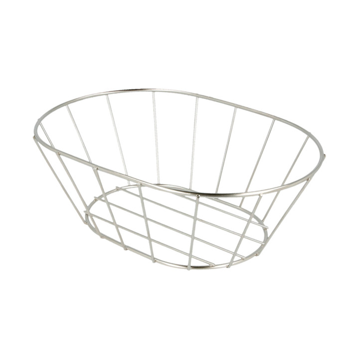 Basket Containers Steel Oval Shape Silver 21,6x14x7,6cm (1 Unit) 