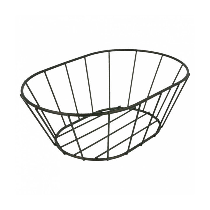 Basket Containers Steel Oval Shape Black 21,6x14x7,6cm (24 Units)