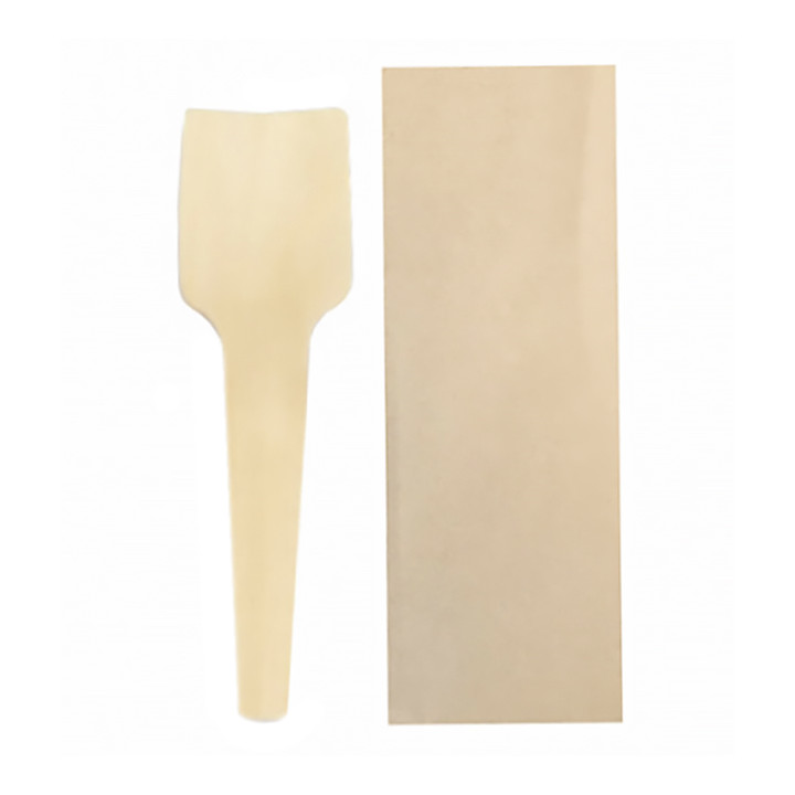Wooden Ice Cream Spoon Wrapped 9,5cm (50 Units)  