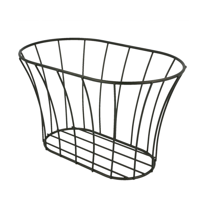 Basket Containers Steel Oval Shape Black 21x12,7x12,7 (1 Unit) 