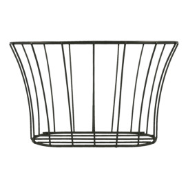 Basket Containers Steel Oval Shape Black 21x12,7x12,7 (1 Unit) 
