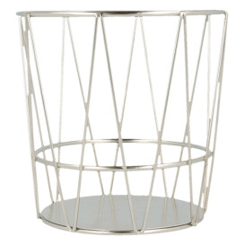 Basket Containers Steel Round Shape Silver Ø11,5x11,5cm (24 Units)