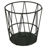 Basket Containers Steel Round Shape Black Ø11,5x11,5cm (1 Unit) 