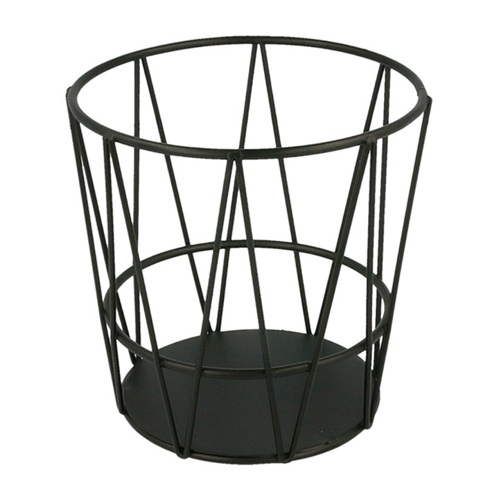 Basket Containers Steel Round Shape Black Ø11,5x11,5cm (1 Unit) 