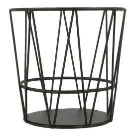 Basket Containers Steel Round Shape Black Ø11,5x11,5cm (24 Units)